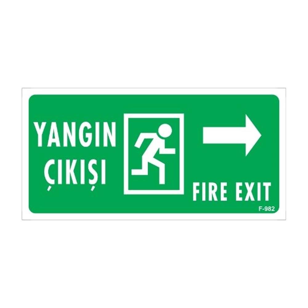 Yangın Çıkışı Sağ Uyarı LevhasıİSG-F981-1225FSYangın Çıkışı Sağ Uyarı Levhası