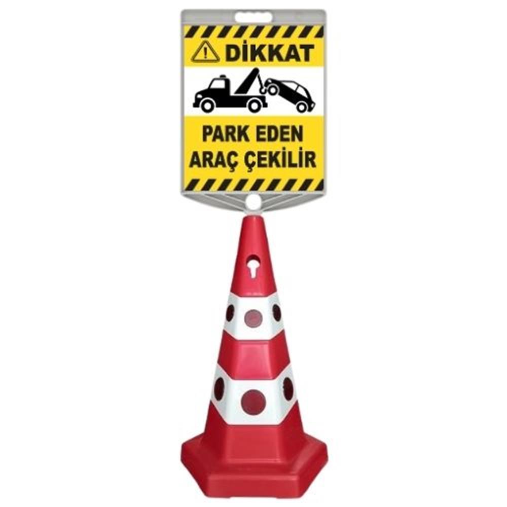 Dikkat Park Eden Araç Çekilir Levhalı Duba650506 -ZT945 S -15798Dikkat Park Eden Araç Çekilir Levhalı Kedi Gözlü Reklam Konisi