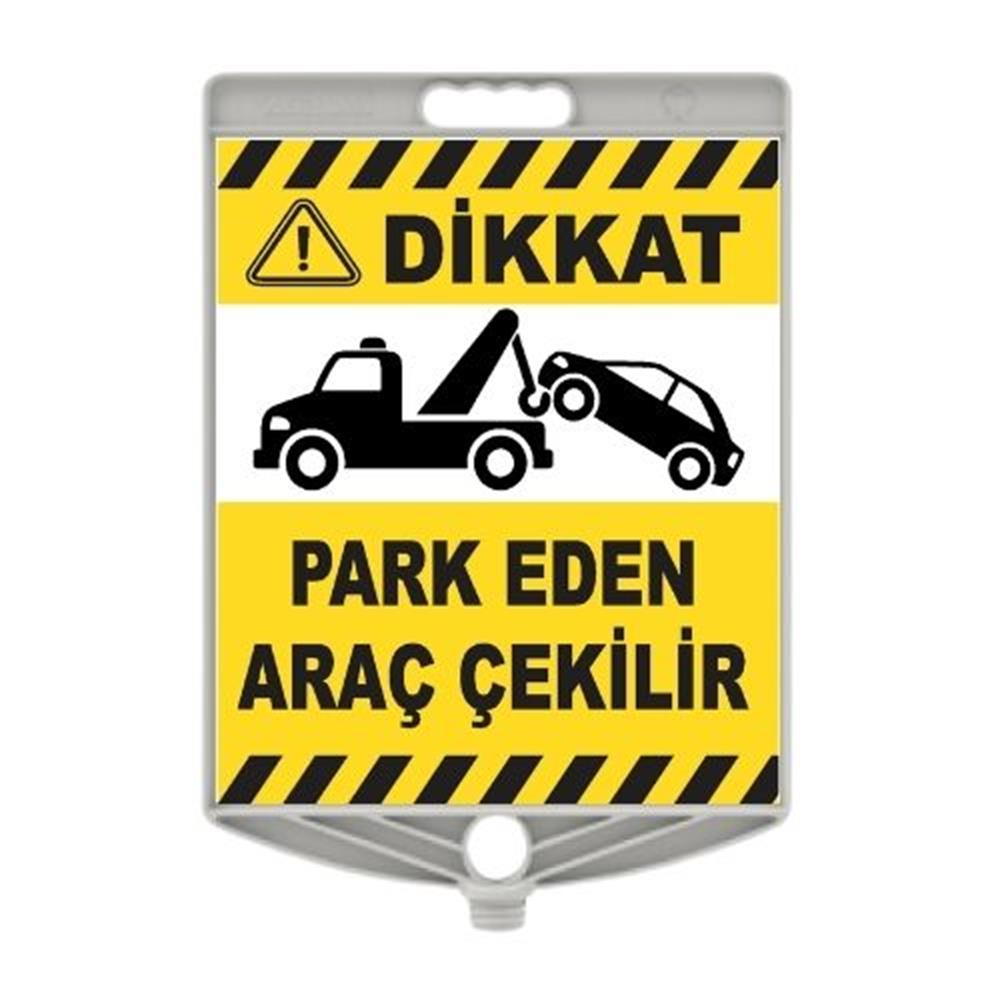 Dikkat Park Eden Araç Çekilir Levhalı Duba650506 -ZT945 S -15798Dikkat Park Eden Araç Çekilir Levhalı Kedi Gözlü Reklam Konisi
