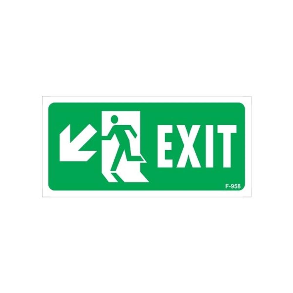 Exit Sol Aşağı Ok Uyarı LevhasıİSG-F958-1225FSExit Sol Aşağı Ok Uyarı Levhası