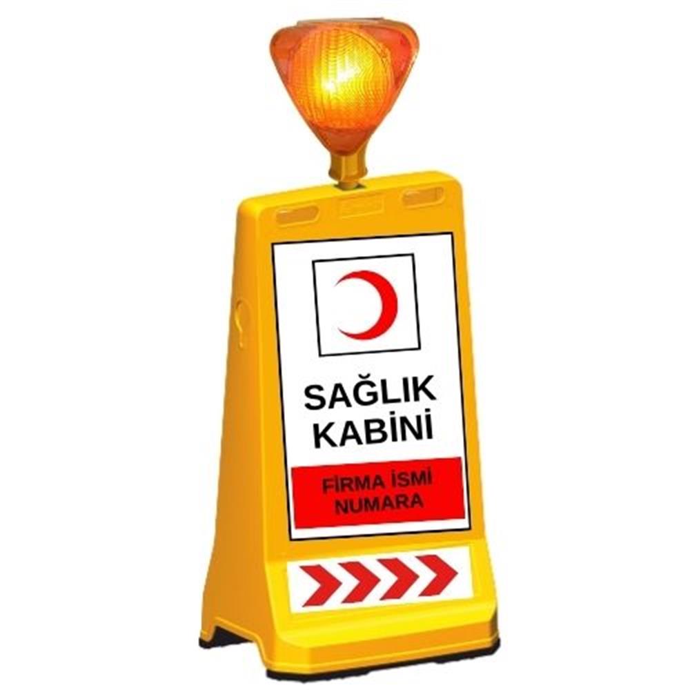 Işıklı Sarı Sağlık Kabini Reklam DubasıHT12429 DB A-18Işıklı Sarı Sağlık Kabini Reklam Dubası