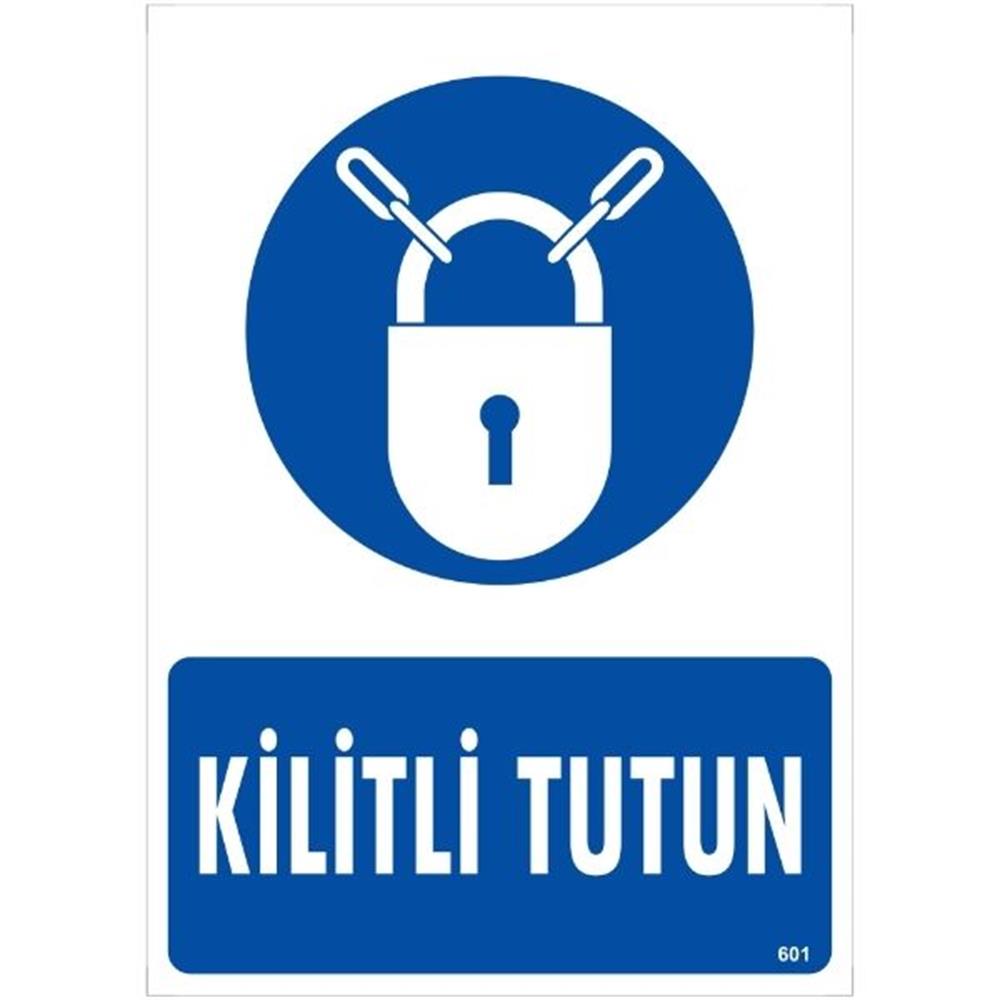 Kilitli Tutun Uyarı Levhası İSG-601-2535SKilitli Tutun Uyarı Levhası