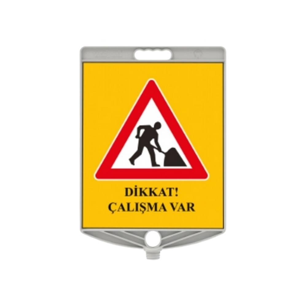 Dikkat Çalışma Var Levhası Dikdörtgen Plastik Levha Plastik Uyarı Levhası