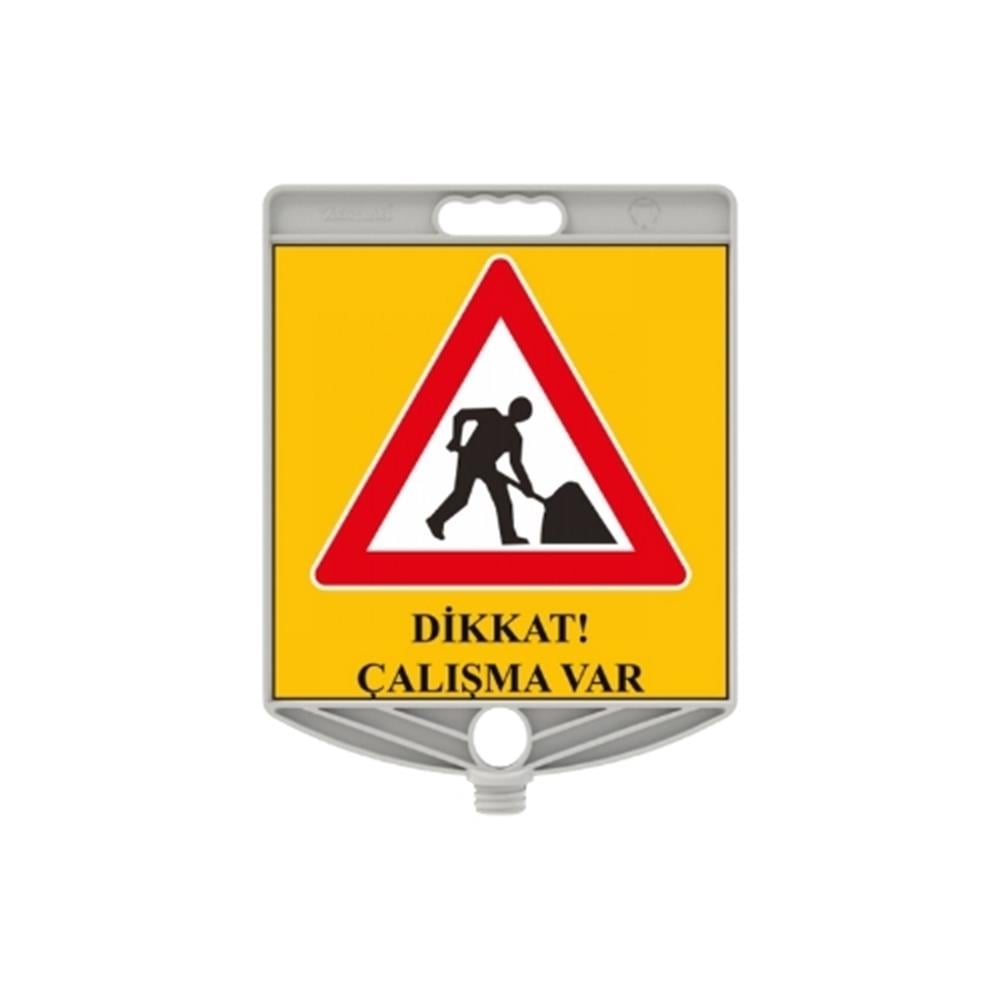 Dikkat Çalışma Var Levhası Kare Plastik Levha Plastik Uyarı Levhası