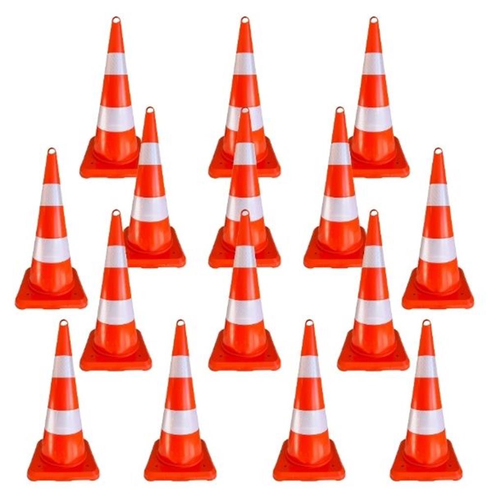 15 Adet 75 cm Ekonomik Trafik Koni SetiHT0039SET1515 Adet 75 cm Ekonomik Trafik Konisi Seti
