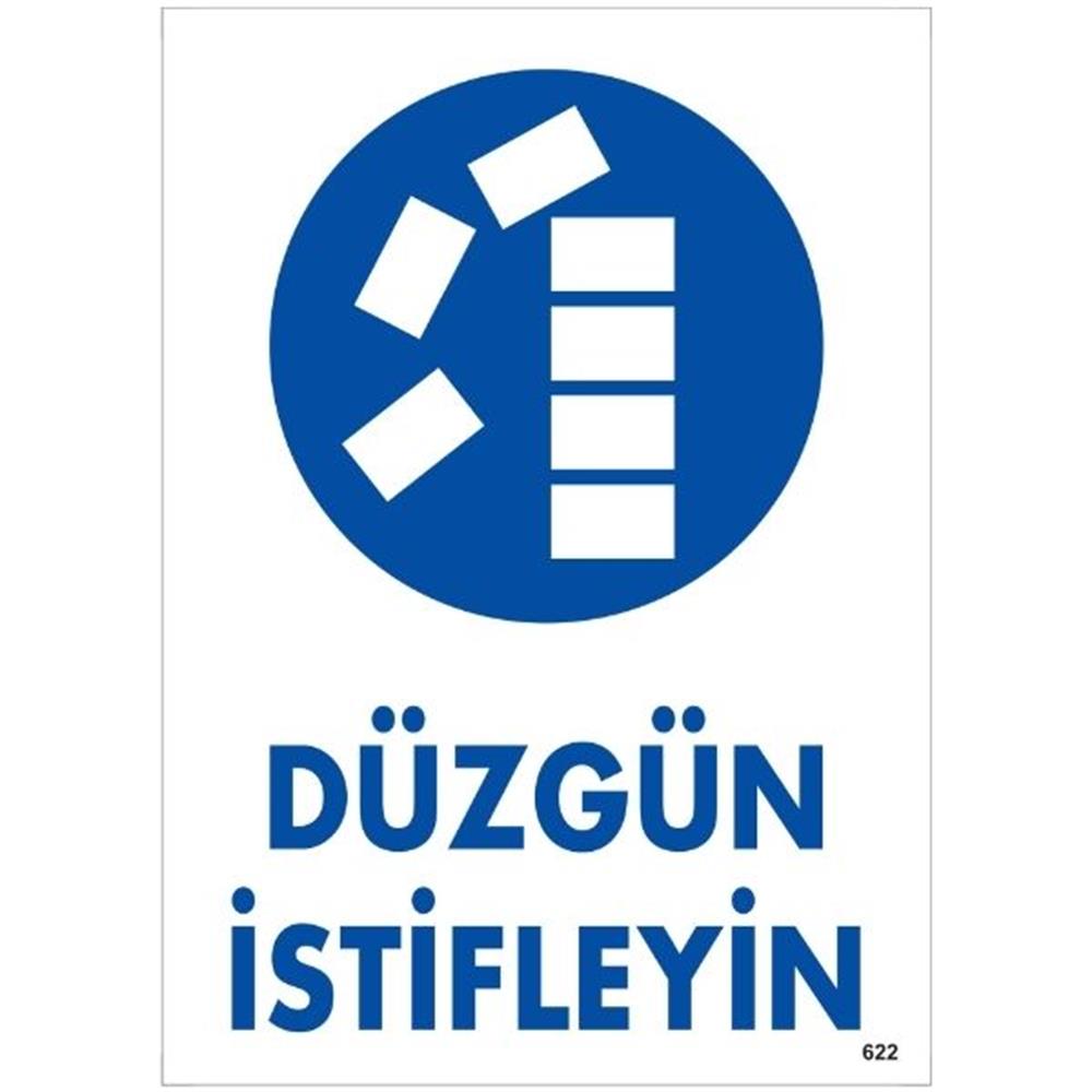 Düzgün İstifleyin Uyarı Levhası İSG-622-2535SDüzgün İstifleyin Uyarı Levhası