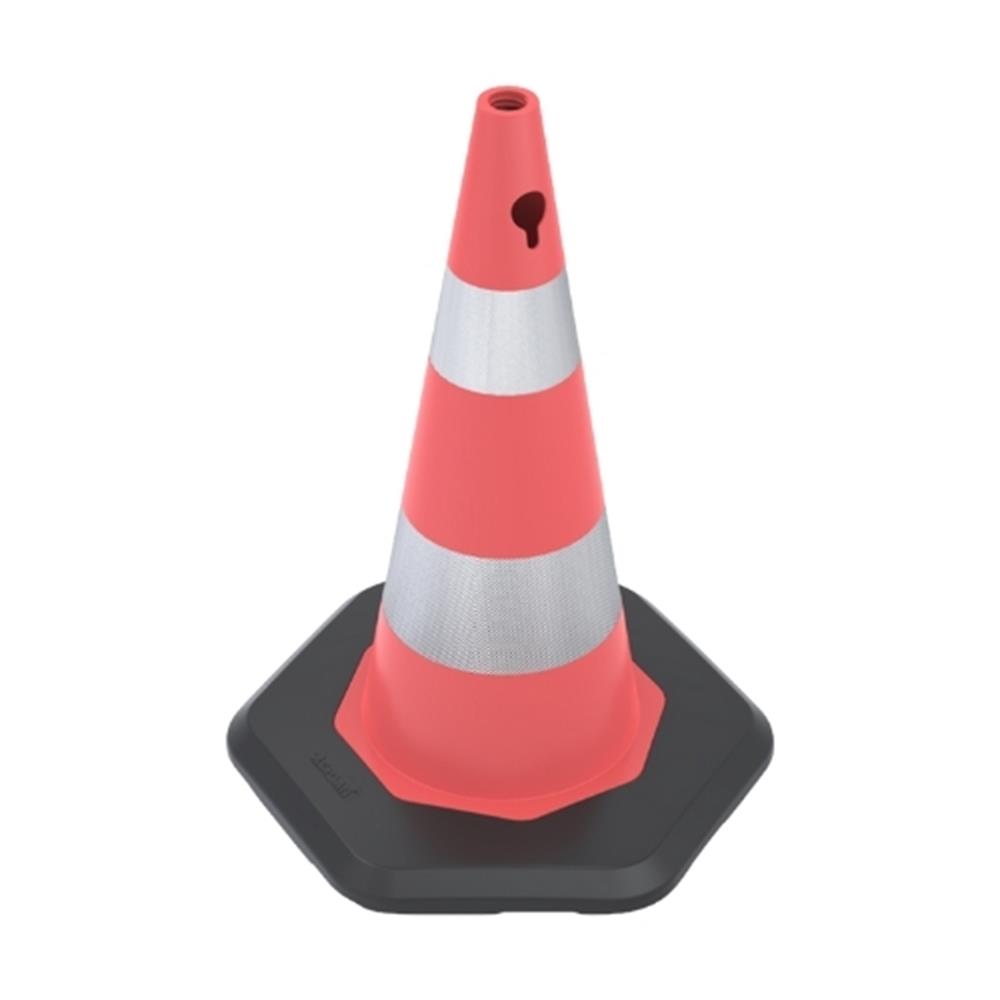 Ekonomik Ağırlıklı Trafik Konisi 75 cm Reflektifli Yol Dubası Plastik Duba