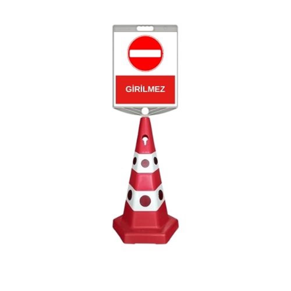 Girilmez Levhalı Kedi Gözlü Reklam Konisi Ağırlıklı