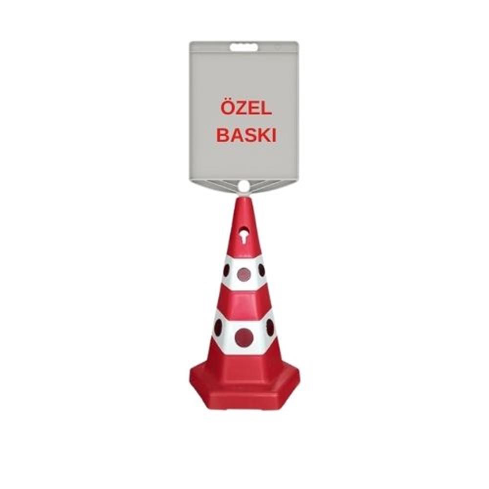 Özel Baskı Plastik Levhalı Kedi Gözlü Reklam Konisi