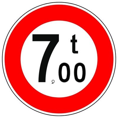 Yük Ağırlığı ... Tondan Fazla Olan Taşıt Giremez Levhası TT-24TT-24-30Yük Ağırlığı 7 Tondan Fazla Olan Taşıt Giremez Levhası TT-24