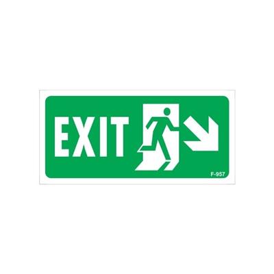 Exit Sağ Aşağı Ok  Uyarı LevhasıİSG-F957-1225FSExit Sağ Aşağı Ok Uyarı Levhası