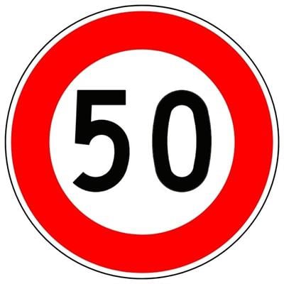 Azami Hız Sınırı 50 km Levhası TT-29TT-29c-30Azami Hız Sınırlaması 50 km Levhası TT-29
