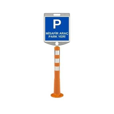 30x30 cm Plastik Misafir Araç Park Yeri Levhalı 75 cm Delinatör Seti