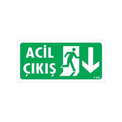 Acil Çıkış Uyarı Levhası Aşağı OkİSG-F942-1225FSAcil Çıkış Uyarı Levhası Aşağı Ok