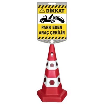 Dikkat Park Eden Araç Çekilir Levhalı Duba650506 -ZT945 S -15798Dikkat Park Eden Araç Çekilir Levhalı Kedi Gözlü Reklam Konisi