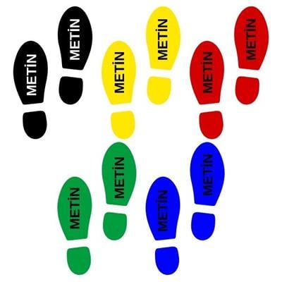 Ayak İzi Sticker Yönlendirme YazılıHT3020-002SAyak İzi Sticker Yönlendirme Yazılı