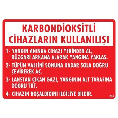 Karbondioksitli Cihazların Kullanımı Uyarı Levhası İSG-899-2535SKarbondioksitli Cihazların Kullanımı Uyarı Levhası