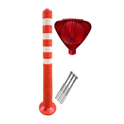 Üçgen Sarı Solar Flaşörlü 100 cm Delinatör Seti2101-9500-KÜçgen Kırmızı Solar Flaşörlü 100 cm Delinatör Seti