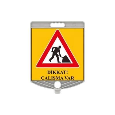 Dikkat Çalışma Var Levhası Kare Plastik Levha Plastik Uyarı Levhası