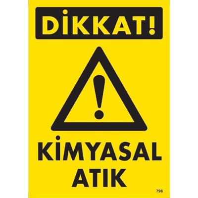 Dikkat Kimyasal Atık Uyarı LevhasıİSG-796-2535SDikkat Kimyasal Atık Uyarı Levhası