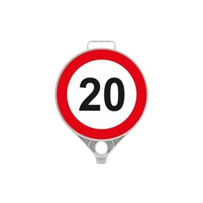 Hız Sınırı Levhası 20 km Azami Hız Sınırı Levha Yuvarlak Plastik Uyarı Levhası