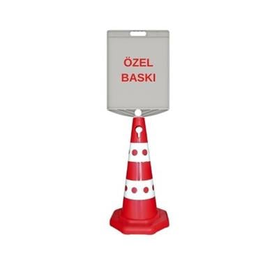 Özel Baskı Plastik Levhalı Ekonomik Reklam Konisi