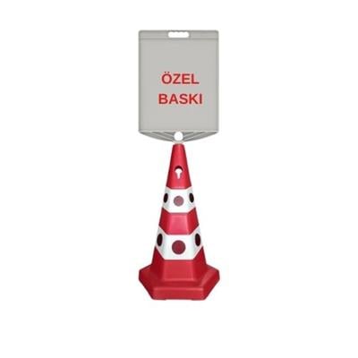 Özel Baskı Plastik Levhalı Kedi Gözlü Reklam Konisi