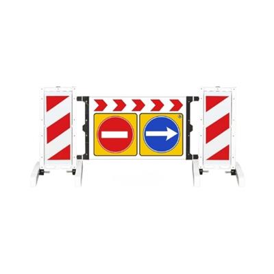 Sağa Mecburi Yönlendirme Katlanır Uyarı Levhalı Yol Bariyeri
