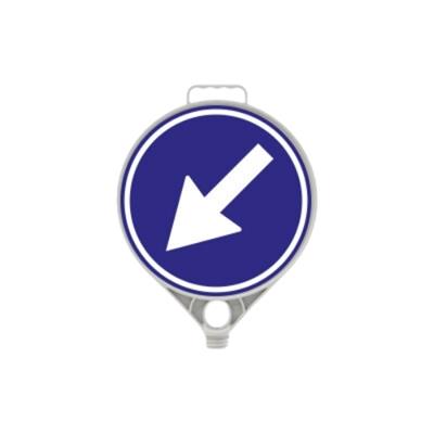 Sola Yönlendirme Levhası Yuvarlak Plastik Levha Plastik Uyarı Levhası
