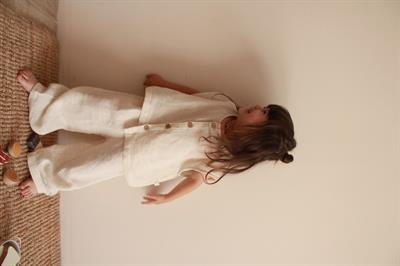 Asimetrik Yelekli Keten Alt Üst Takım