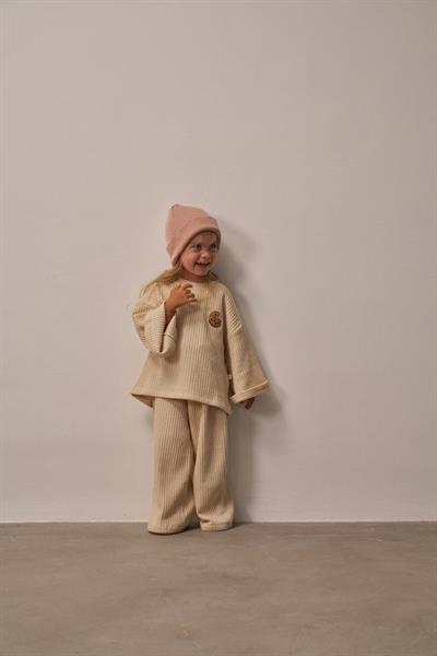 Bej Cookie Nakışlı Dökümlü Alt Üst Takım