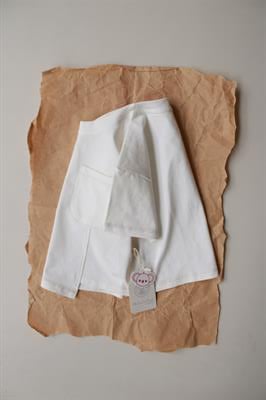 Bej Dikiş Detaylı Asimetrik T-shirt