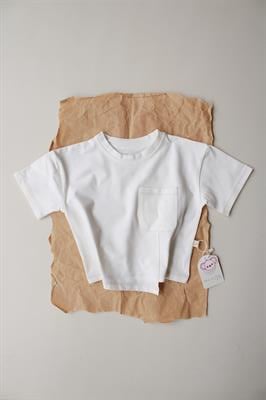 Bej Dikiş Detaylı Asimetrik T-shirt