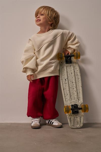 Bordo Dikiş Detaylı Eşofman Takım