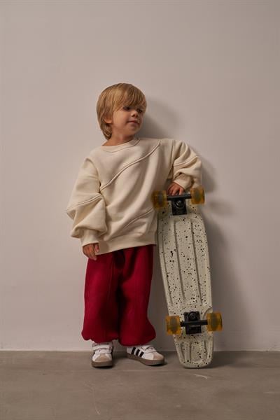 Bordo Dikiş Detaylı Eşofman Takım