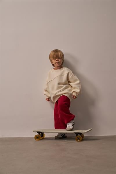 Bordo Dikiş Detaylı Eşofman Takım