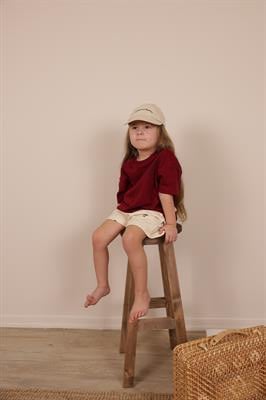 Bordo Nakışlı Oversize T-shirt