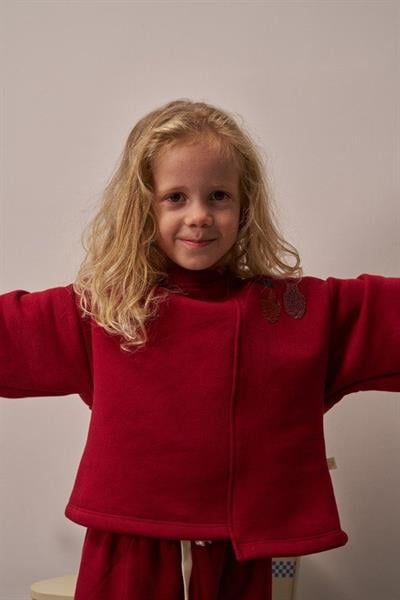 Bordo Omuz Nakışlı Asimetrik Detaylı Alt Üst Takım