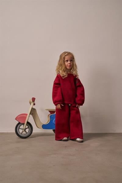 Bordo Omuz Nakışlı Asimetrik Detaylı Alt Üst Takım