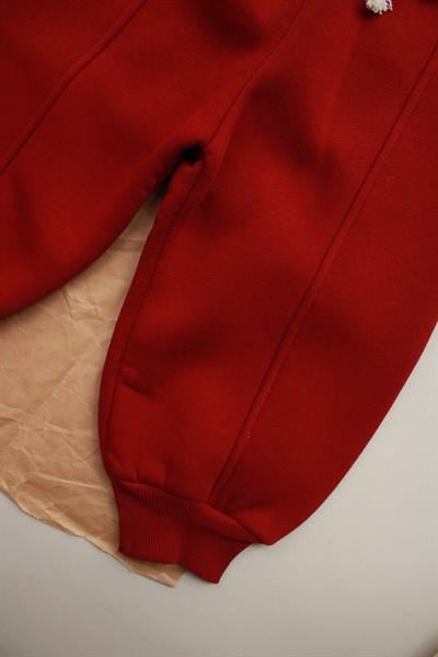 Bordo Polarlı Eşofman Altı