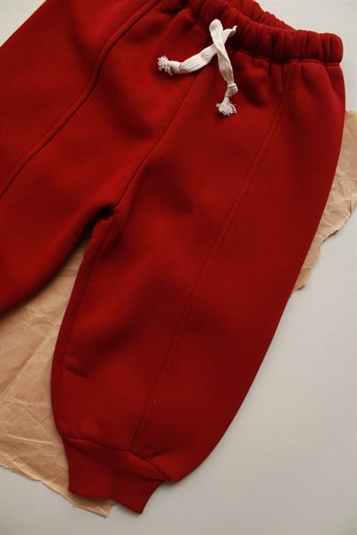 Bordo Polarlı Eşofman Altı