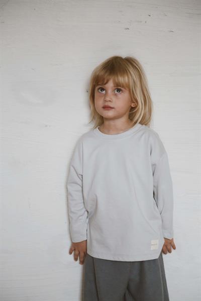 Gri Basic Uzun Kollu T-shirt