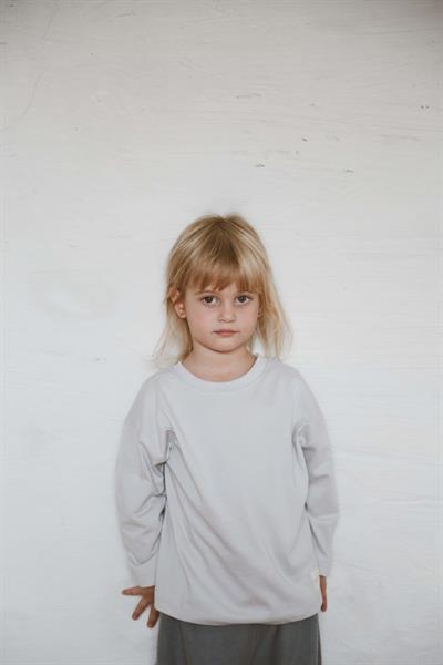 Gri Basic Uzun Kollu T-shirt