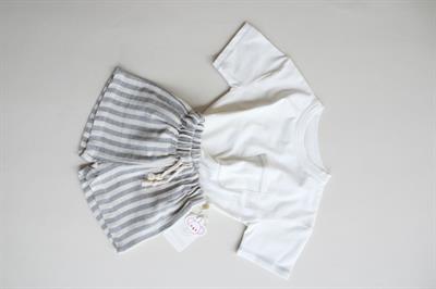 Gri Kontrast Dikişli Asimetrik Şortlu Takım