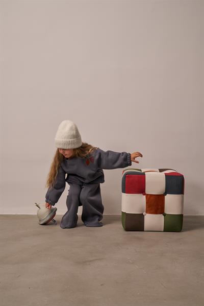 Gri Omuz Nakışlı Asimetrik Detaylı Alt Üst Takım