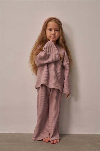 Gül Kurusu Cookie Nakışlı Dökümlü Alt Üst Takım