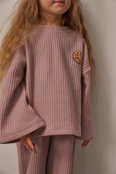 Gül Kurusu Cookie Nakışlı Dökümlü Alt Üst Takım