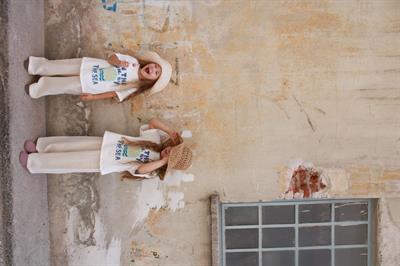 Güneş Baskılı T-shirt Müslin Pantolon Takım