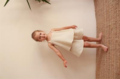 Haki Çizgili Volanlı Kız Askılı ve Şort Takım