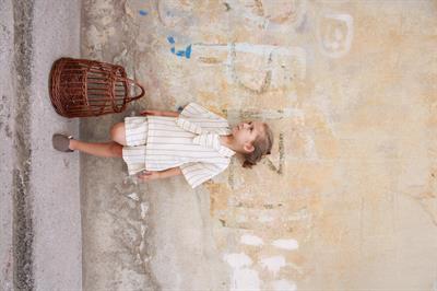 Haki Çizgili Yaka Bağlamalı Alt Üst Takım